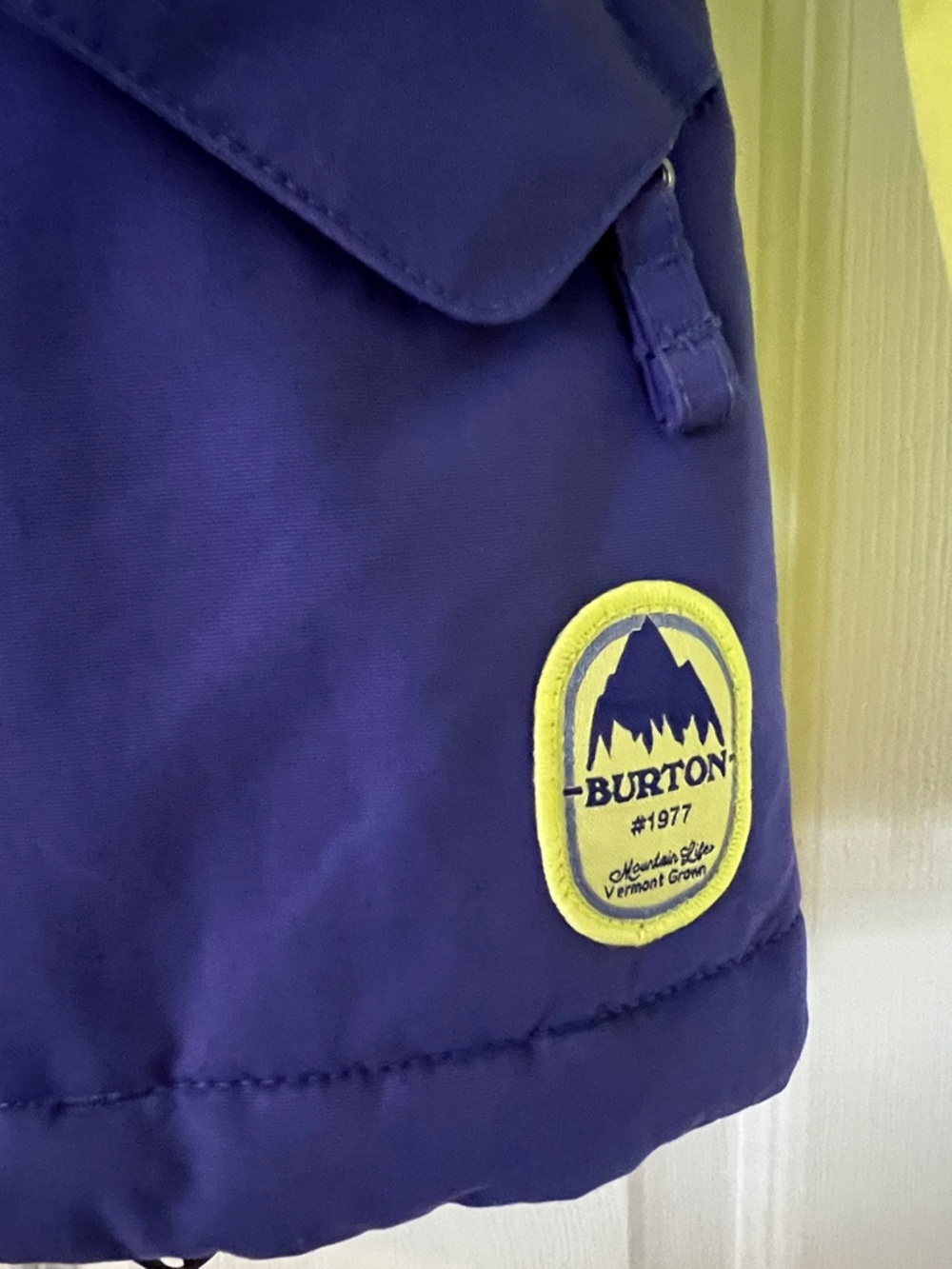 Burton Kids Bright Yellow and Purple Two-Tone Puffer Jacket - Picture 3 of 4